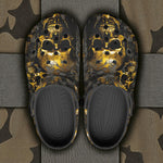 Classic Clogs Golden Skull Motifs