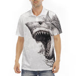 Men's Polo Shirt Shark Drawing