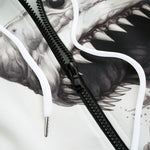 Men's Zip Up Hoodie Shark Drawing