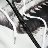 Men's Zip Up Hoodie Shark Drawing