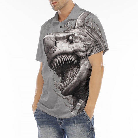 Men's Polo Shirt Shark with Water Splash