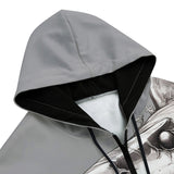 Men's Zip Up Hoodie Shark with Water Splash