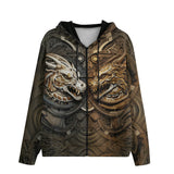 Men's Zip Up Hoodie Dragons Artwork