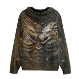 Men's Zip Up Hoodie Dragons Artwork