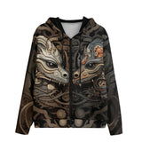 Men's Zip Up Hoodie Two Mechanical Dragon Heads