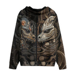 Men's Zip Up Hoodie Two Mechanical Dragon Heads