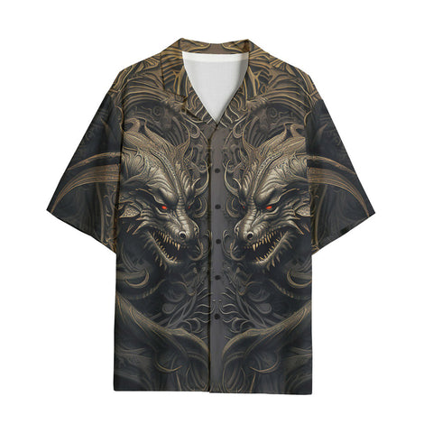 Hawaiian Shirt Surreal Rusty Dragon Heads