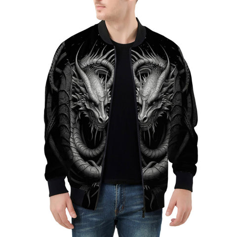 Bomber Jacket Two Metal Dragons Art