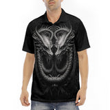 Men's Polo Shirt Two Metal Dragons Art