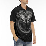 Men's Polo Shirt Two Metal Dragons Art