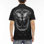 Men's Polo Shirt Two Metal Dragons Art