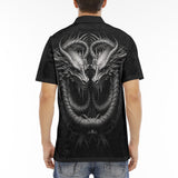 Men's Polo Shirt Two Metal Dragons Art