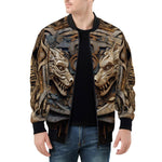 Bomber Jacket Surreal Wooden Dragons