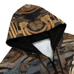 Men's Zip Up Hoodie Surreal Wooden Dragons