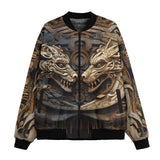 Bomber Jacket Surreal Wooden Dragons