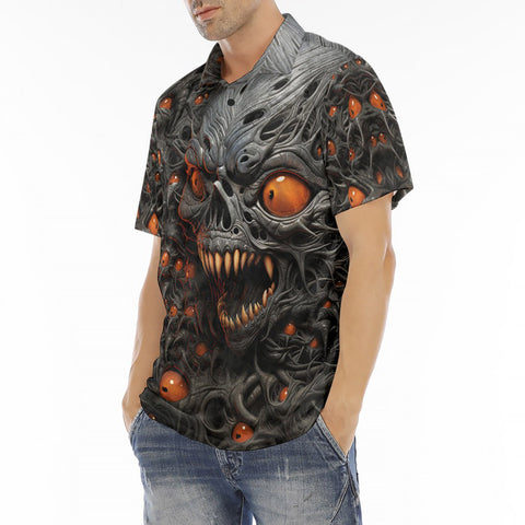 Men's Polo Shirt Evil Zombie Skull