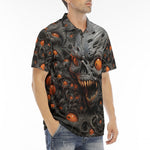 Men's Polo Shirt Evil Zombie Skull