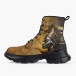 Casual Leather Chunky Boots Golden Egyptian Queen