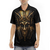 Men's Polo Shirt Golden Egyptian Pharaoh Mask