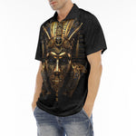 Men's Polo Shirt Golden Egyptian Pharaoh Mask