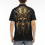 Men's Polo Shirt Golden Egyptian Pharaoh Mask