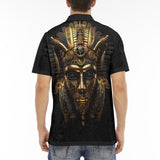 Men's Polo Shirt Golden Egyptian Pharaoh Mask