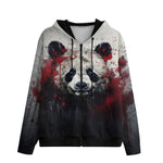 Men's Zip Up Hoodie Bloody Panda Art