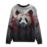 Men's Zip Up Hoodie Bloody Panda Art