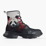 Casual Leather Chunky Boots Bloody Panda Art