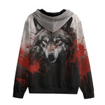 Men's Zip Up Hoodie Bloody Wolf Art