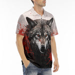Men's Polo Shirt Bloody Wolf Art