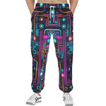 Men's Sweatpants Futuristic Neon Circuit Art