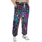 Men's Sweatpants Futuristic Neon Circuit Art