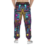 Men's Sweatpants Futuristic Neon Circuit Art