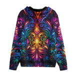 Men's Zip Up Hoodie Neon Art Pattern