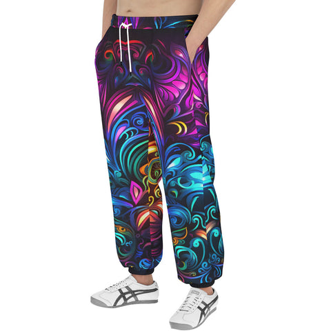 Men's Sweatpants Neon Art Pattern