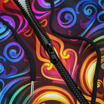 Men's Zip Up Hoodie Neon Art Pattern