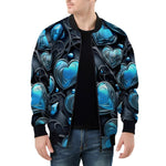 Bomber Jacket Blue Glass Hearts