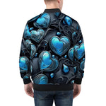 Bomber Jacket Blue Glass Hearts