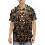 Men's Polo Shirt Gold Aztec Mystic Mechanisms