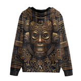 Men's Zip Up Hoodie Gold Aztec Mystic Mechanisms