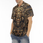 Men's Polo Shirt Gold Aztec Mystic Mechanisms