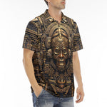 Men's Polo Shirt Gold Aztec Mystic Mechanisms