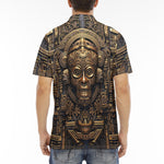 Men's Polo Shirt Gold Aztec Mystic Mechanisms