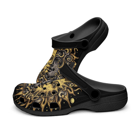 Classic Clogs Vintage Retro Sun and Moon Art