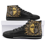 High-Top Canvas Shoes Vintage Retro Sun and Moon Art