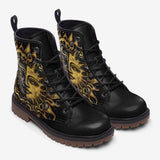 Leather Boots Vintage Retro Sun and Moon Art