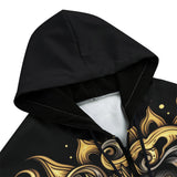 Men's Zip Up Hoodie Vintage Retro Sun and Moon Art