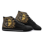 High-Top Canvas Shoes Vintage Retro Sun and Moon Art