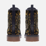 Leather Boots Vintage Retro Sun and Moon Art